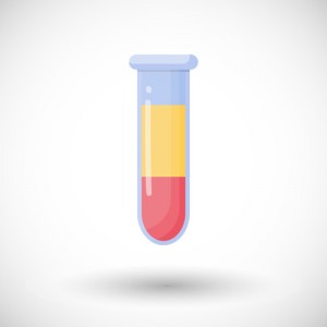 Blood components in tube vector flat icon